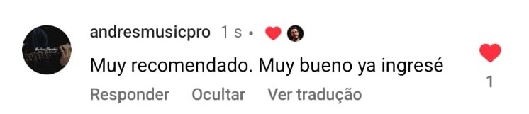 Comentário em espanhol
